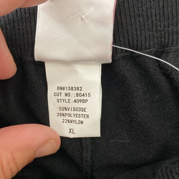 Luna Soft Black Wide Leg Pants Women’s Sz XL Pull On Cozy Drawstring Lounge - Picture 10 of 14